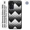 Coque pour Samsung Galaxy A13 - 5G et A04s motif géométrique pattern noir et blanc - ronds carrés noirs blancs