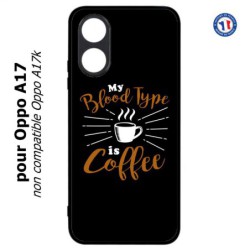 Coque pour Oppo A17 - My Blood Type is Coffee - coque café
