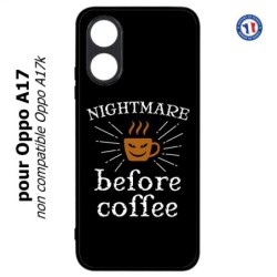 Coque pour Oppo A17 - Nightmare before Coffee - coque café