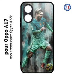 Coque pour Oppo A17 - Lionel Messi FC Barcelone Foot vert-rouge-jaune