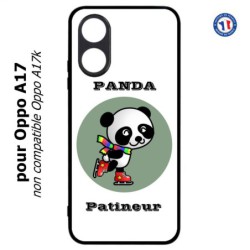 Coque pour Oppo A17 - Panda patineur patineuse - sport patinage