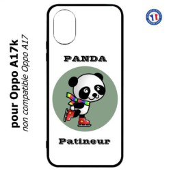 Coque pour Oppo A17k - Panda patineur patineuse - sport patinage