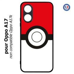 Coque pour Oppo A17 - rond noir sur fond rouge et blanc