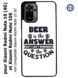 Coque pour Xiaomi Redmi Note 10 (4G) et Note 10S - Beer is the answer Humour Bière