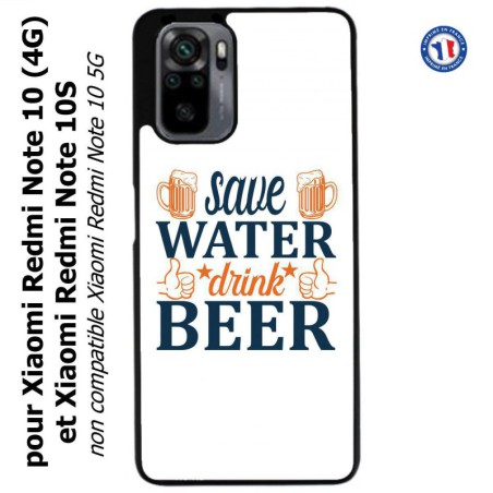 Coque pour Xiaomi Redmi Note 10 (4G) et Note 10S - Save Water Drink Beer Humour Bière