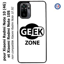 Coque pour Xiaomi Redmi Note 10 (4G) et Note 10S - Logo Geek Zone noir & blanc