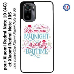 Coque pour Xiaomi Redmi Note 10 (4G) et Note 10S - Kiss me now Midnight is past my Bedtime amour embrasse-moi