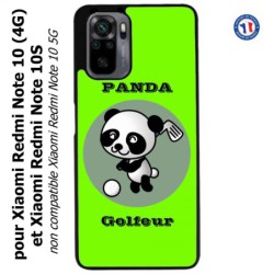 Coque pour Xiaomi Redmi Note 10 (4G) et Note 10S - Panda golfeur - sport golf - panda mignon