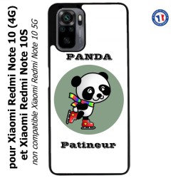 Coque pour Xiaomi Redmi Note 10 (4G) et Note 10S - Panda patineur patineuse - sport patinage