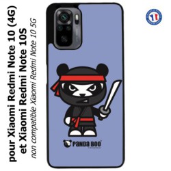 Coque pour Xiaomi Redmi Note 10 (4G) et Note 10S - PANDA BOO© Ninja Boo noir - coque humour