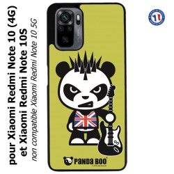 Coque pour Xiaomi Redmi Note 10 (4G) et Note 10S - PANDA BOO© Punk Musique Guitare - coque humour