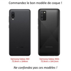 Coque pour Samsung Galaxy A02s version EU fond coeur amour love - coque noire TPU souple