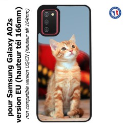 Coque pour Samsung Galaxy A02s version EU Adorable chat - chat robe cannelle