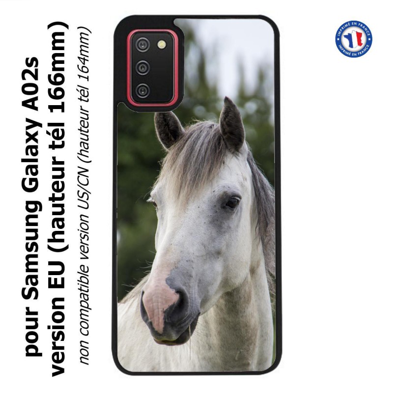 Coque pour Samsung Galaxy A02s version EU Coque cheval blanc - tête de cheval