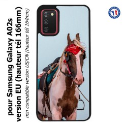 Coque pour Samsung Galaxy A02s version EU Coque cheval robe pie - bride cheval