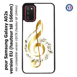 Coque pour Samsung Galaxy A02s version EU clé de sol - solfège musique - musicien