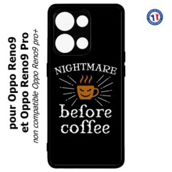 Coque pour Oppo Reno9 et Reno9 Pro Nightmare before Coffee - coque café