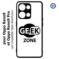 Coque pour Oppo Reno9 et Reno9 Pro Logo Geek Zone noir & blanc