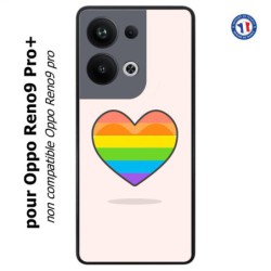 Coque pour Oppo Reno9 Pro PLUS Rainbow hearth LGBT - couleur arc en ciel Coeur LGBT