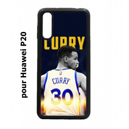 Coque noire pour Huawei P20 Stephen Curry Golden State Warriors Basket 30