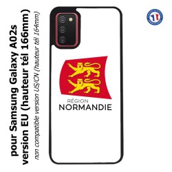 Coque pour Samsung Galaxy A02s version EU Logo Normandie - Écusson Normandie - 2 léopards