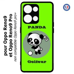 Coque pour Oppo Reno9 et Reno9 Pro Panda golfeur - sport golf - panda mignon