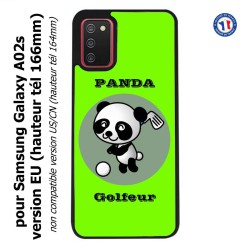 Coque pour Samsung Galaxy A02s version EU Panda golfeur - sport golf - panda mignon