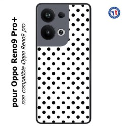 Coque pour Oppo Reno9 Pro PLUS motif géométrique pattern noir et blanc - ronds noirs