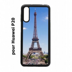 Coque noire pour Huawei P20 Tour Eiffel Paris France
