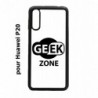 Coque noire pour Huawei P20 Logo Geek Zone noir & blanc