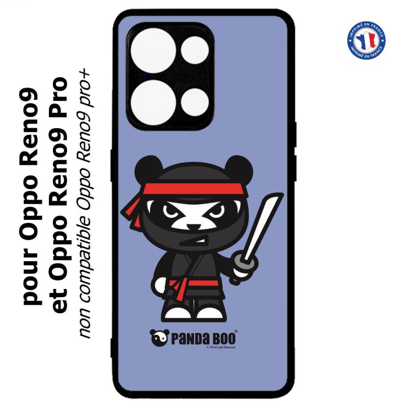 Coque pour Oppo Reno9 et Reno9 Pro PANDA BOO© Ninja Boo noir - coque humour