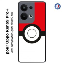 Coque pour Oppo Reno9 Pro PLUS rond noir sur fond rouge et blanc