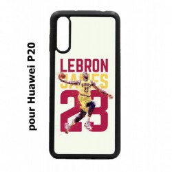 Coque noire pour Huawei P20 star Basket Lebron James Cavaliers de Cleveland 23