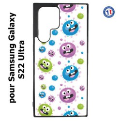 Coque pour Samsung Galaxy S23 Ultra - fond virus bactéries coloré