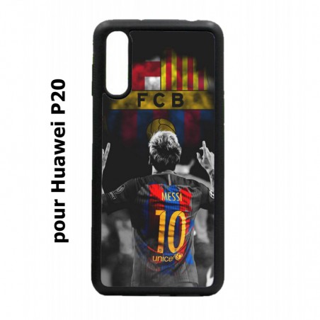 Coque noire pour Huawei P20 Lionel Messi 10 FC Barcelone Foot