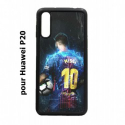 Coque noire pour Huawei P20 Lionel Messi FC Barcelone Foot