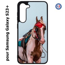 Coque pour Samsung Galaxy S23 PLUS - Coque cheval robe pie - bride cheval