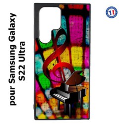 Coque pour Samsung Galaxy S23 Ultra - clé de sol piano - solfège - musique