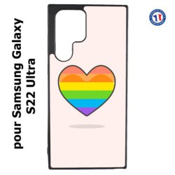 Coque pour Samsung Galaxy S23 Ultra - Rainbow hearth LGBT - couleur arc en ciel Coeur LGBT