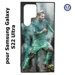 Coque pour Samsung Galaxy S23 Ultra - Lionel Messi FC Barcelone Foot vert-rouge-jaune