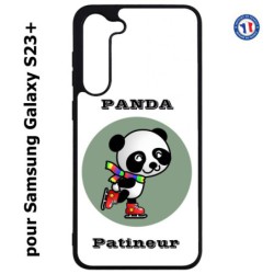 Coque pour Samsung Galaxy S23 PLUS - Panda patineur patineuse - sport patinage