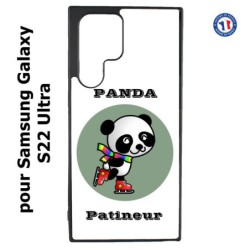Coque pour Samsung Galaxy S23 Ultra - Panda patineur patineuse - sport patinage