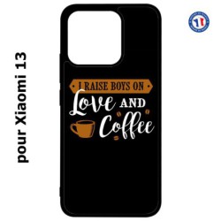 Coque pour Xiaomi 13 - I raise boys on Love and Coffee - coque café