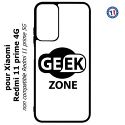 Coque pour Xiaomi Redmi 11 prime 4G - Logo Geek Zone noir & blanc