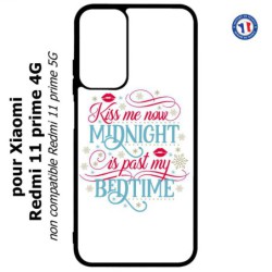 Coque pour Xiaomi Redmi 11 prime 4G - Kiss me now Midnight is past my Bedtime amour embrasse-moi