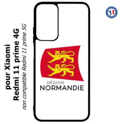 Coque pour Xiaomi Redmi 11 prime 4G - Logo Normandie - Écusson Normandie - 2 léopards