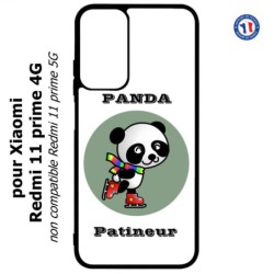 Coque pour Xiaomi Redmi 11 prime 4G - Panda patineur patineuse - sport patinage