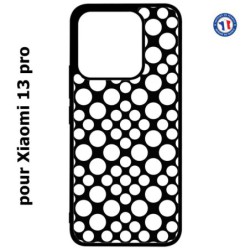 Coque pour Xiaomi 13 Pro - motif géométrique pattern N et B ronds blancs sur noir