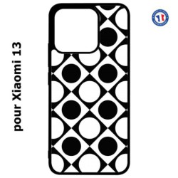 Coque pour Xiaomi 13 - motif géométrique pattern noir et blanc - ronds et carrés