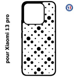 Coque pour Xiaomi 13 Pro - motif géométrique pattern noir et blanc - ronds noirs sur fond blanc